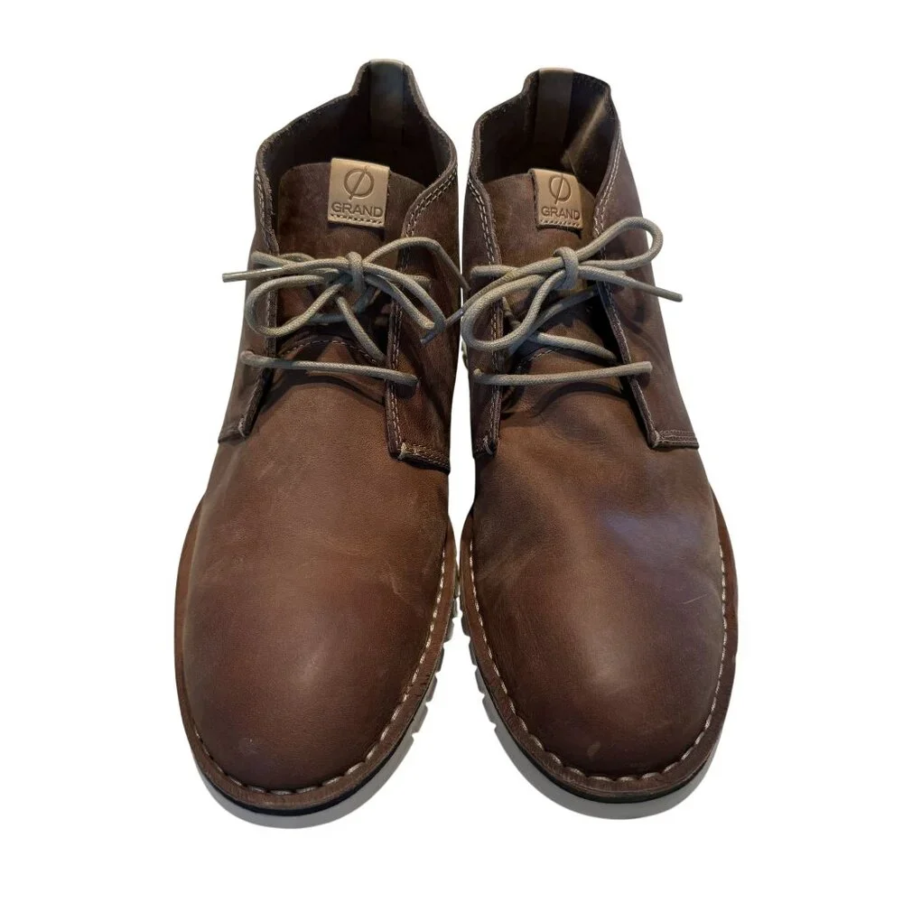 Cole Haan ZeroGrand Stitchout Brown Leather Chukka Ankle Boots Men's Size 11M